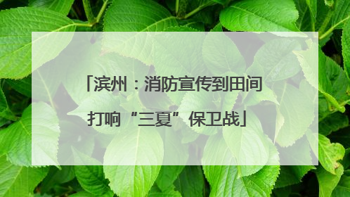 滨州：消防宣传到田间 打响“三夏”保卫战