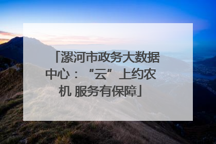 漯河市政务大数据中心：“云”上约农机 服务有保障