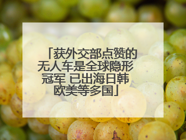 获外交部点赞的无人车是全球隐形冠军 已出海日韩欧美等多国