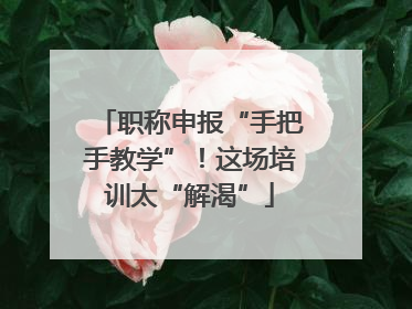 职称申报“手把手教学”！这场培训太“解渴”
