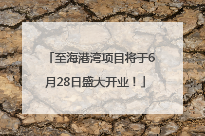 至海港湾项目将于6月28日盛大开业！
