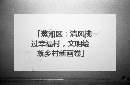 蒸湘区：清风拂过幸福村，文明绘就乡村新画卷