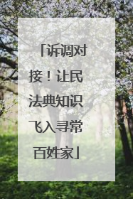 诉调对接！让民法典知识飞入寻常百姓家