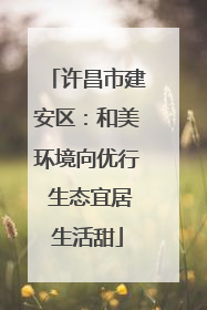 许昌市建安区：和美环境向优行 生态宜居生活甜