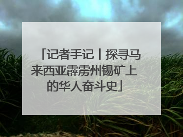 记者手记丨探寻马来西亚霹雳州锡矿上的华人奋斗史