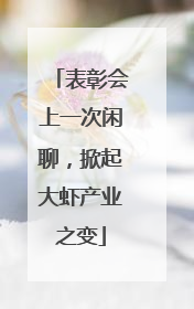 表彰会上一次闲聊，掀起大虾产业之变