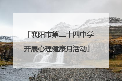 襄阳市第二十四中学开展心理健康月活动