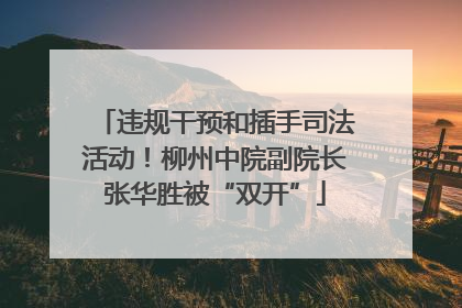 违规干预和插手司法活动！柳州中院副院长张华胜被“双开”