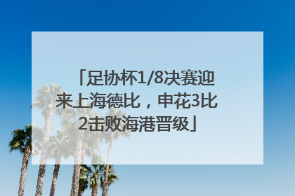 足协杯1/8决赛迎来上海德比，申花3比2击败海港晋级