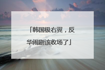 韩国极右翼，反华闹剧该收场了