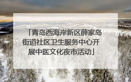 青岛西海岸新区薛家岛街道社区卫生服务中心开展中医文化夜市活动