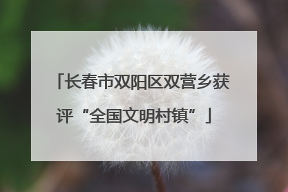 长春市双阳区双营乡获评“全国文明村镇”