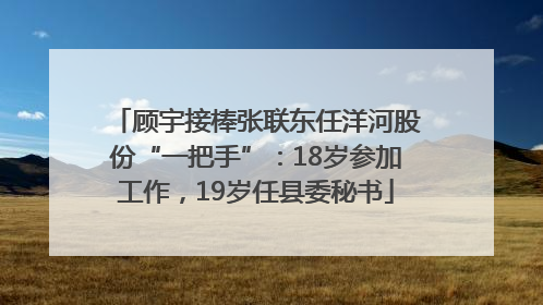 顾宇接棒张联东任洋河股份“一把手”：18岁参加工作，19岁任县委秘书