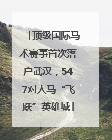 顶级国际马术赛事首次落户武汉，547对人马“飞跃”英雄城