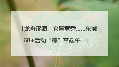 龙舟逐浪、仓廪竞秀……东城60+活动“粽”享端午→