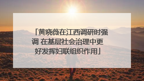 黄晓薇在江西调研时强调 在基层社会治理中更好发挥妇联组织作用