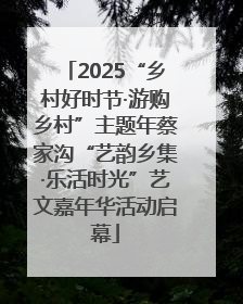 2025“乡村好时节·游购乡村”主题年蔡家沟“艺韵乡集·乐活时光”艺文嘉年华活动启幕
