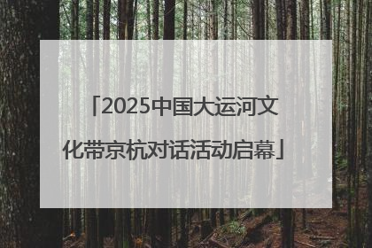 2025中国大运河文化带京杭对话活动启幕