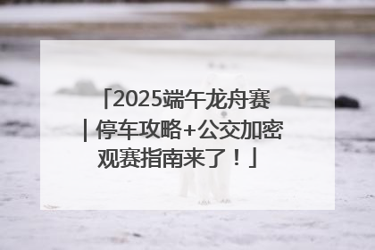 2025端午龙舟赛｜停车攻略+公交加密 观赛指南来了！