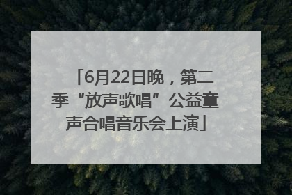 6月22日晚，第二季“放声歌唱”公益童声合唱音乐会上演