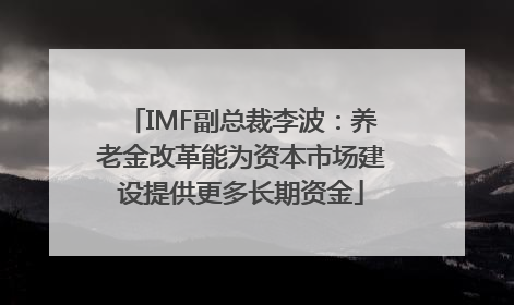 IMF副总裁李波：养老金改革能为资本市场建设提供更多长期资金